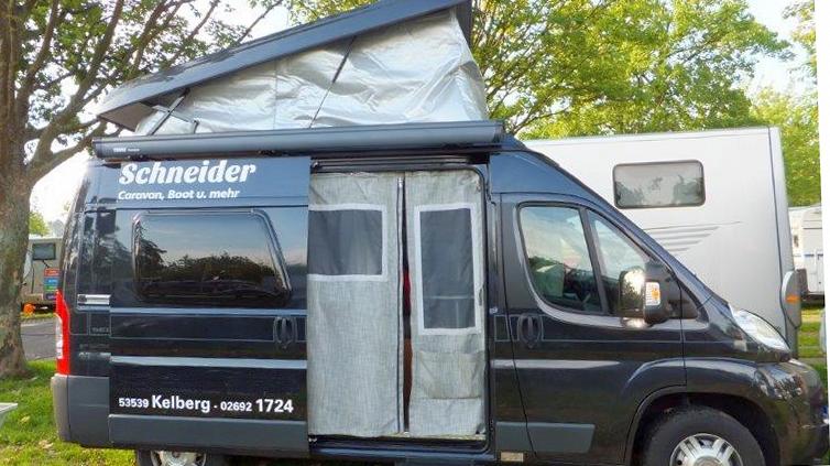 Thermohaube Prototyp auf unserem Hymer Kastenwagen