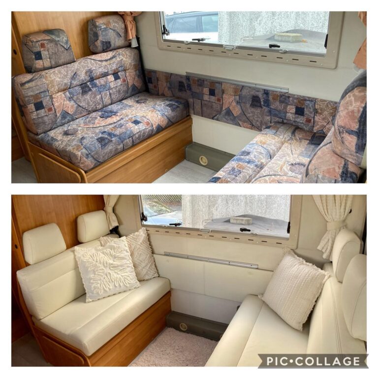Hymer Wohnmobil neupolstern Wohnmobil Polster neugeziehen Echtleder Maßschneider Kelberg aus alt mach neu